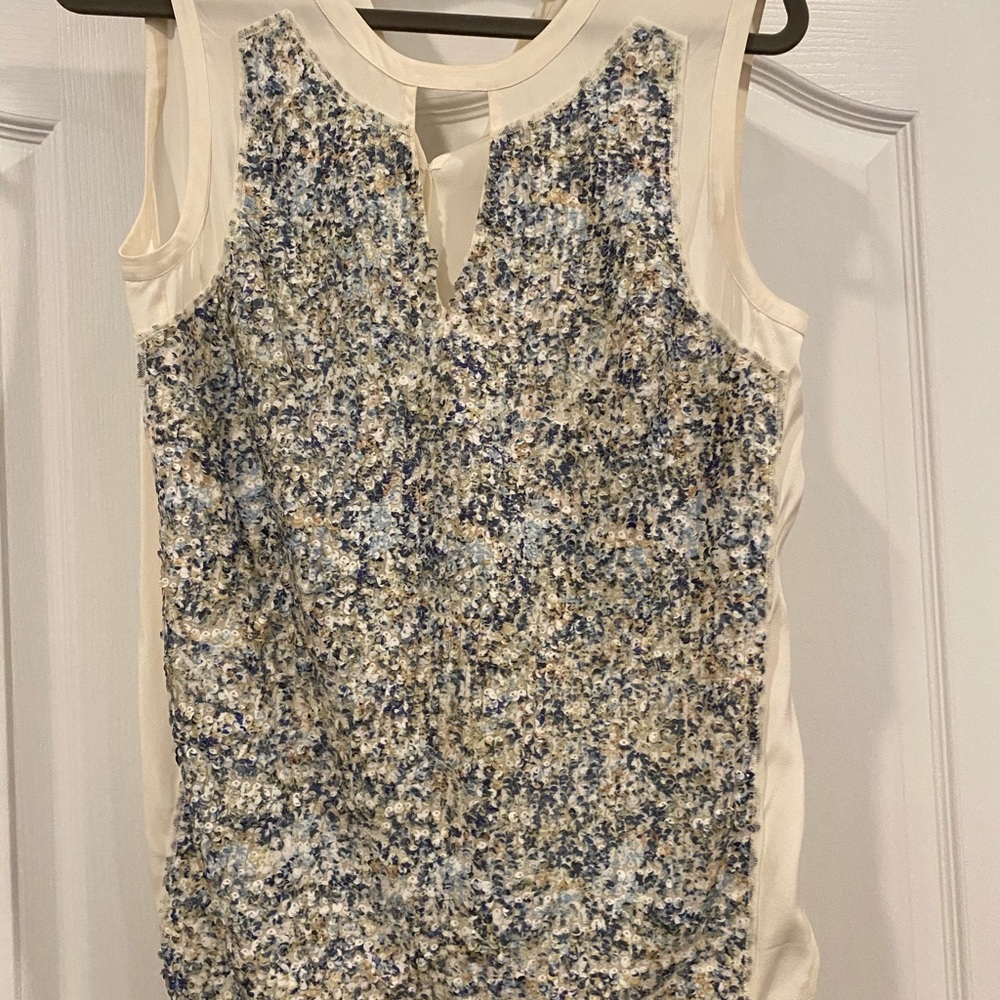 Gorgeous sequined silk tank top!